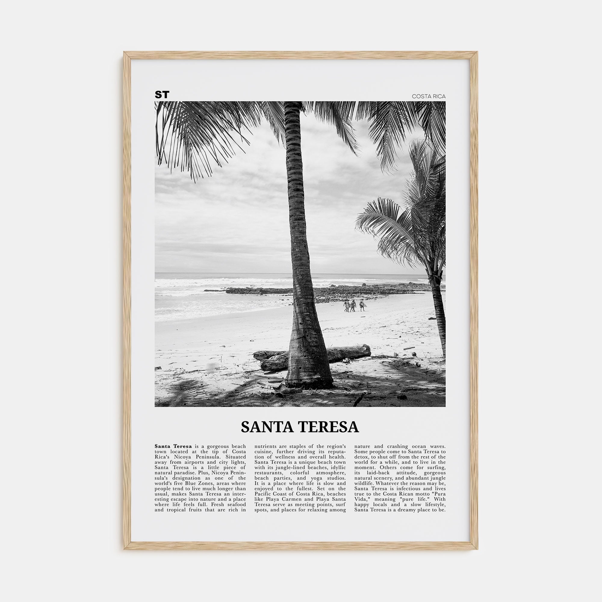 Santa Teresa Travel B&W Poster