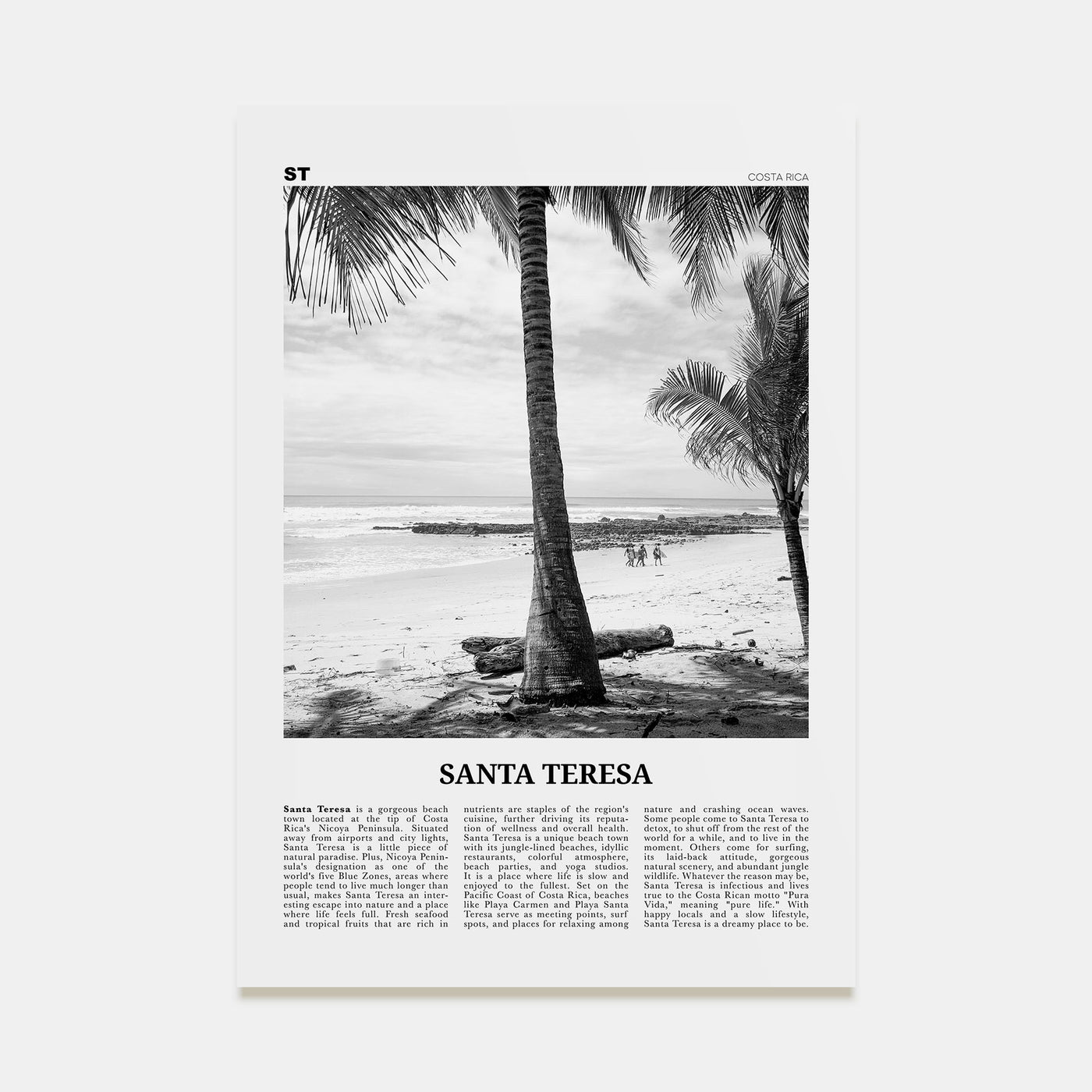 Santa Teresa Travel B&W Poster