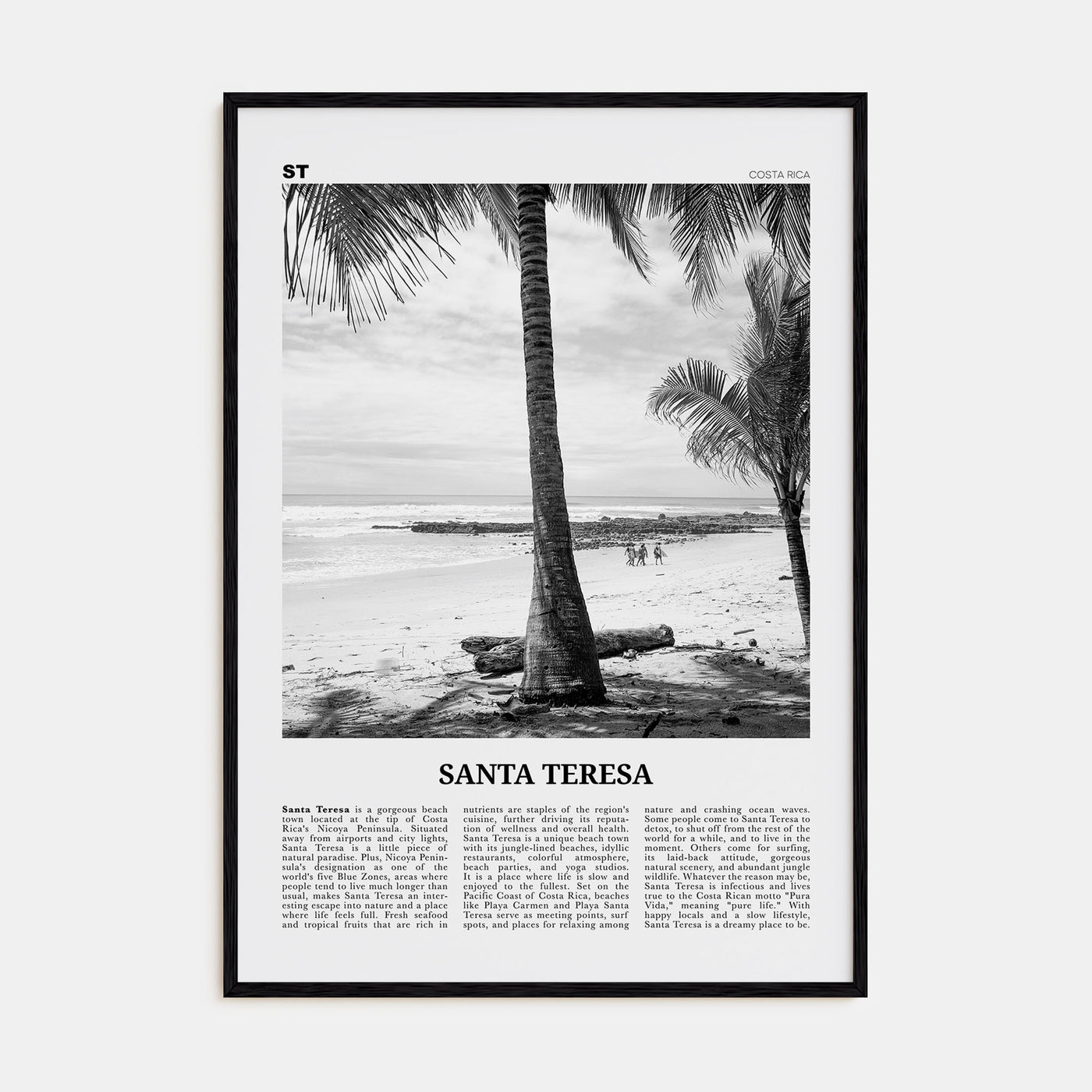 Santa Teresa Travel B&W Poster