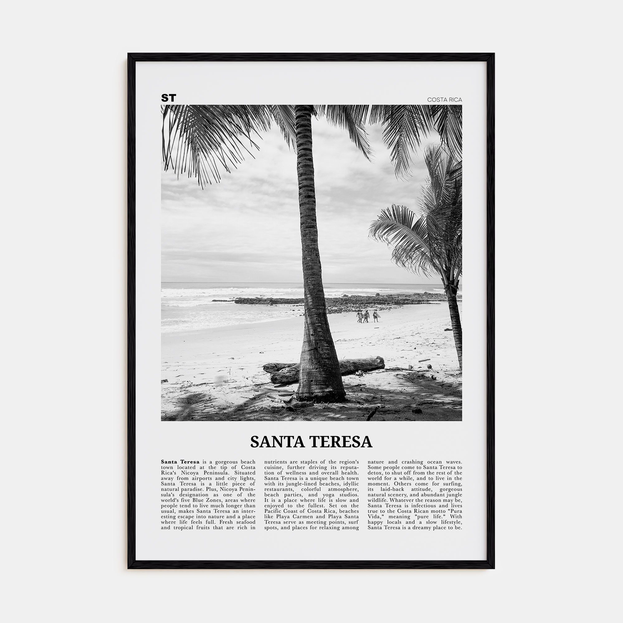 Santa Teresa Travel B&W Poster