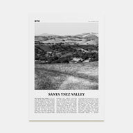 Santa Ynez Valley Travel B&W Poster