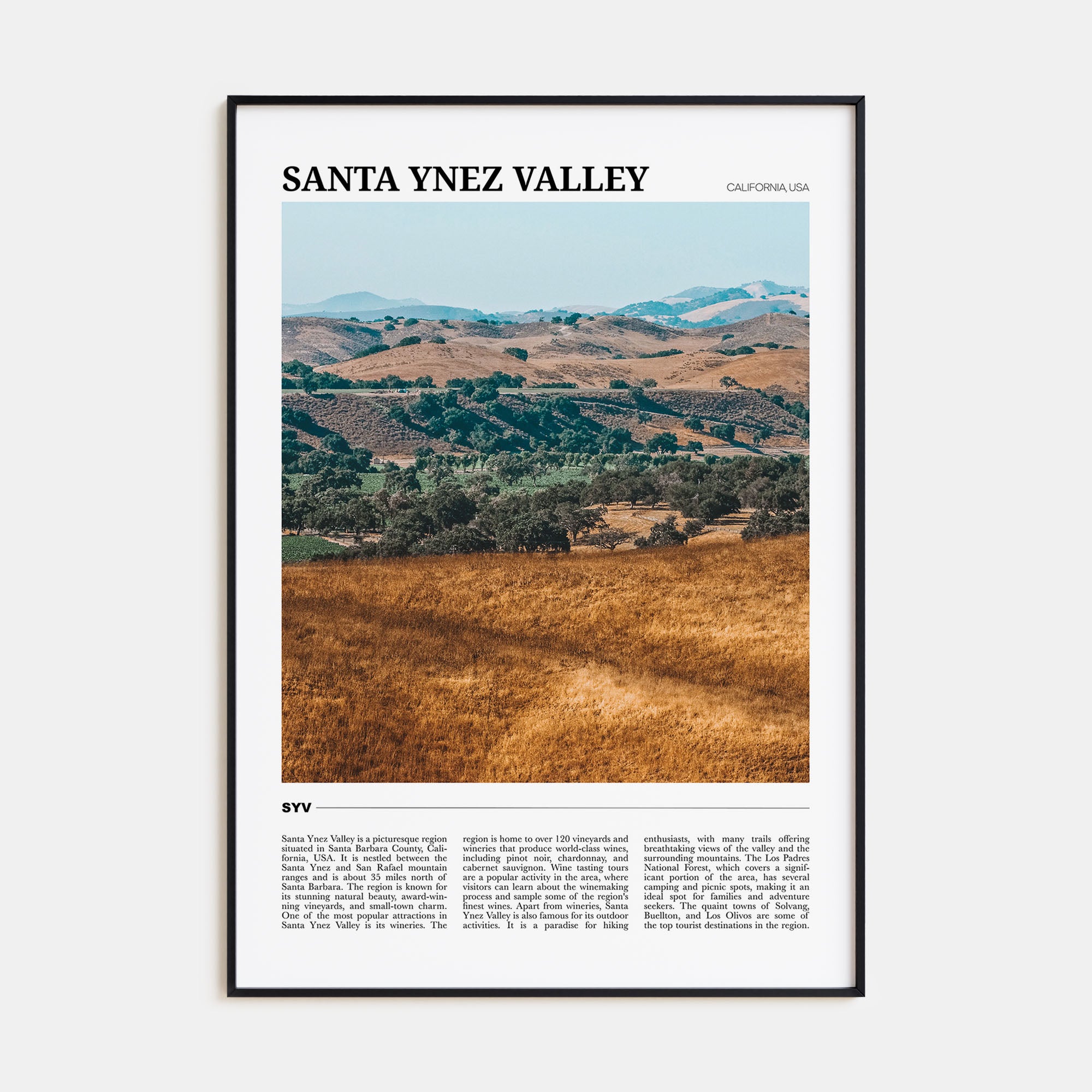Santa Ynez Valley Travel Color Poster