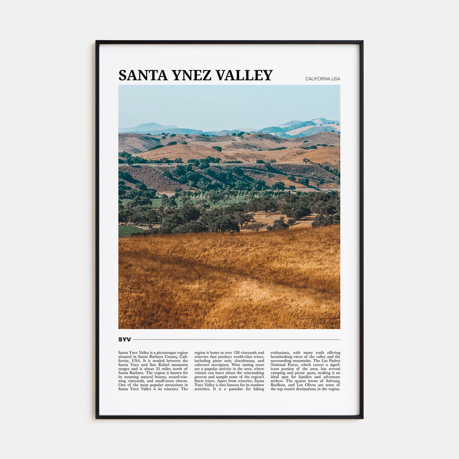 Santa Ynez Valley Travel Color Poster