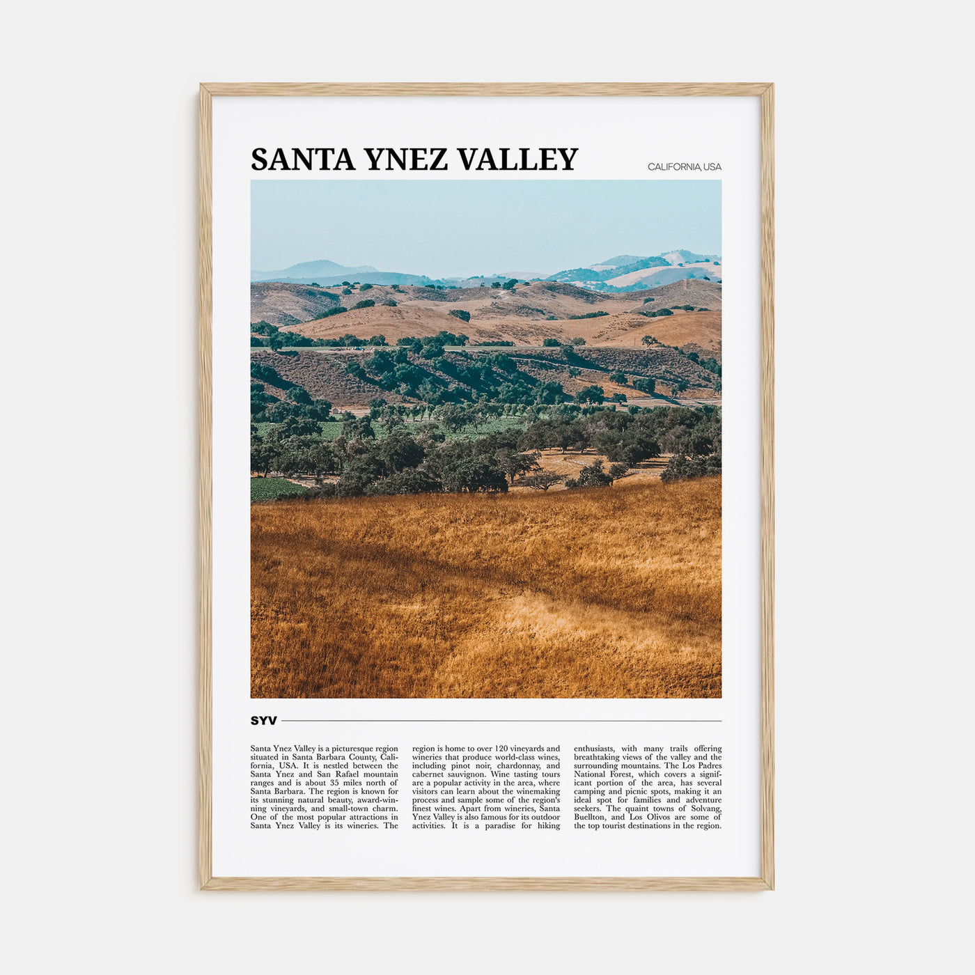 Santa Ynez Valley Travel Color Poster