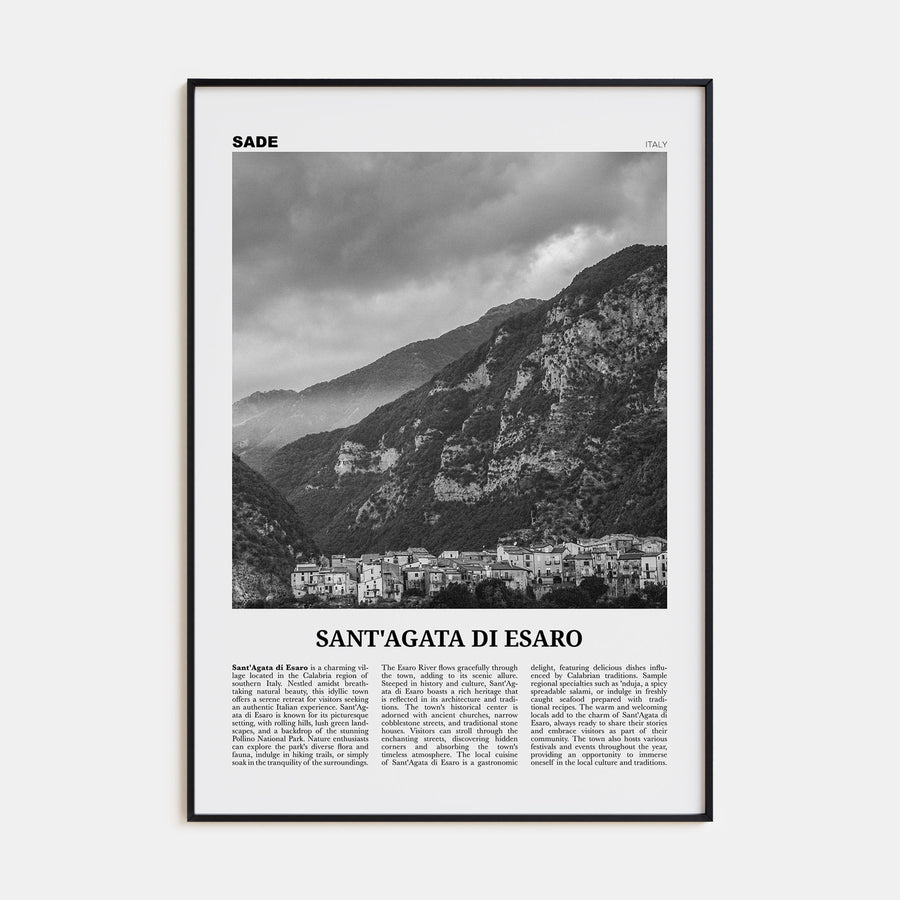 Sant'Agata di Esaro Travel B&W Poster