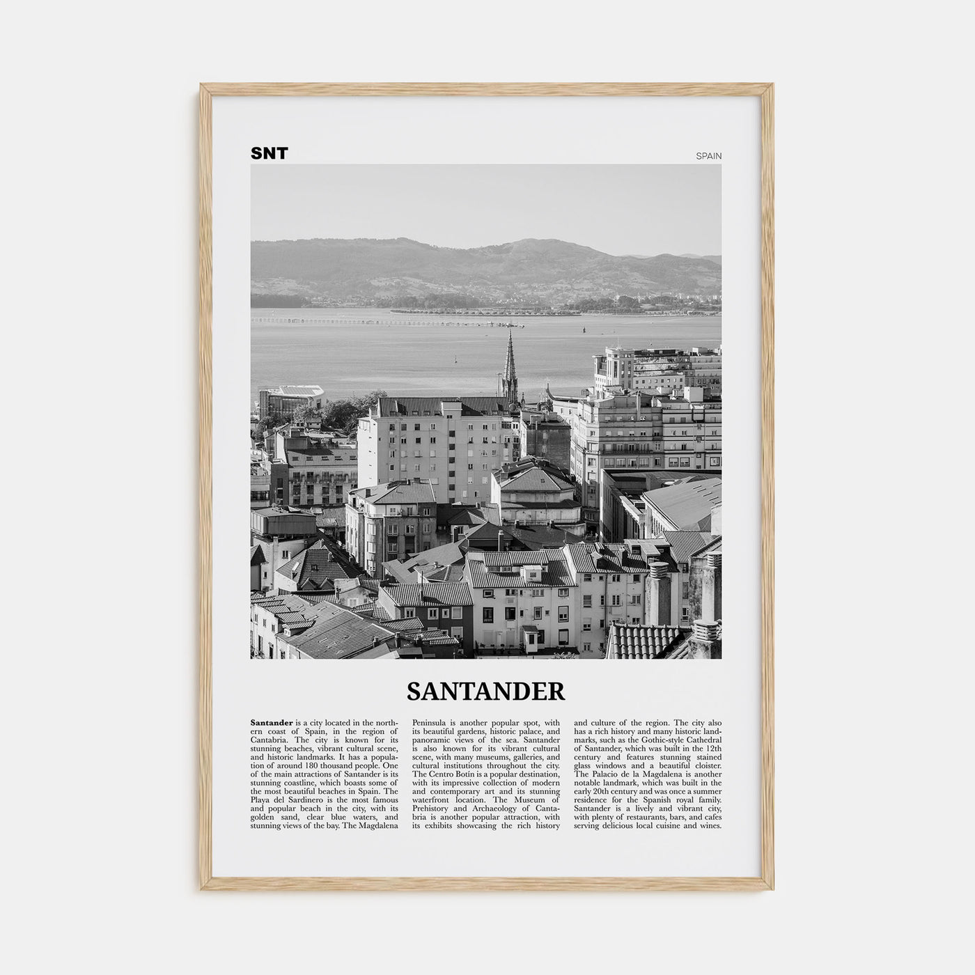 Santander Travel B&W Poster