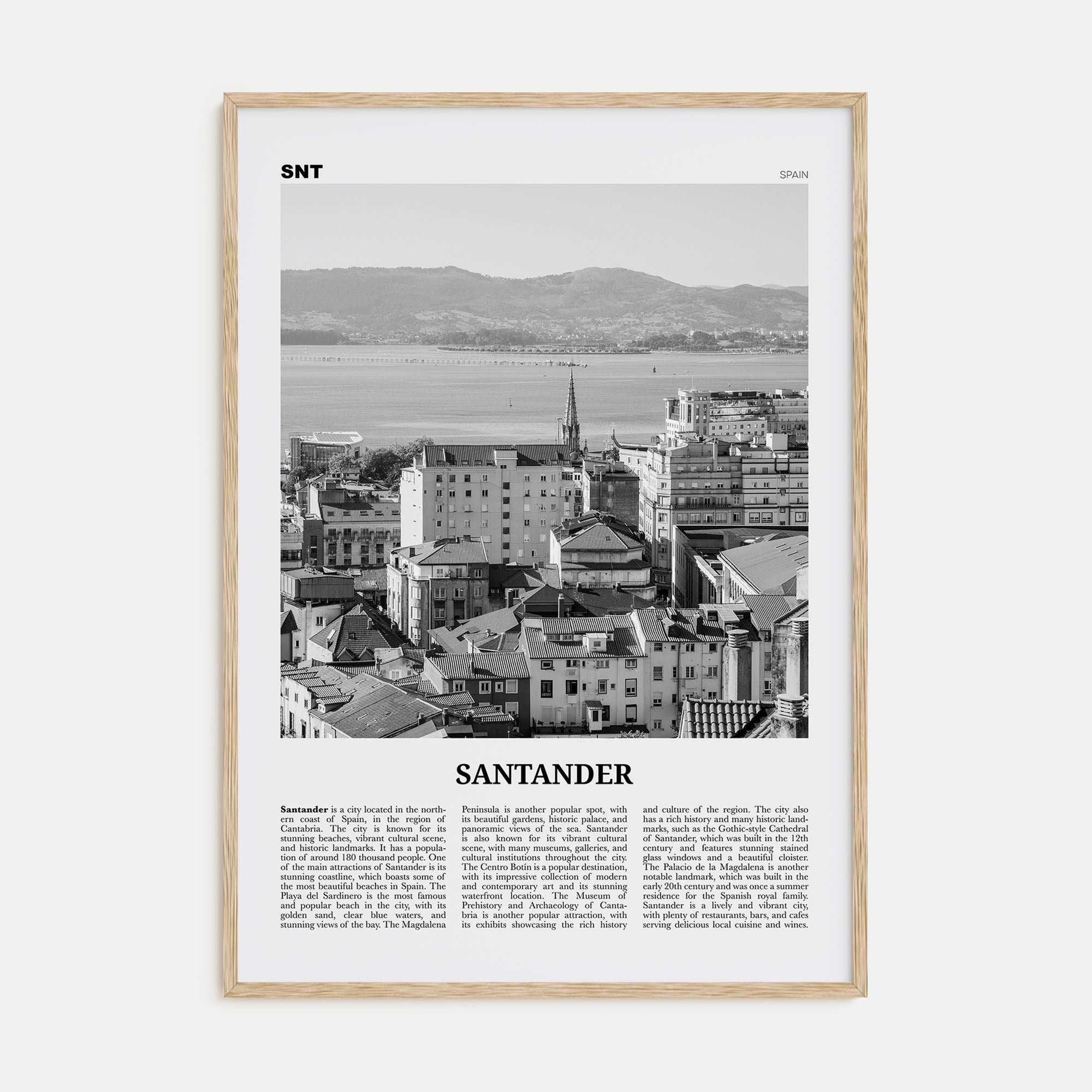 Santander Travel B&W Poster