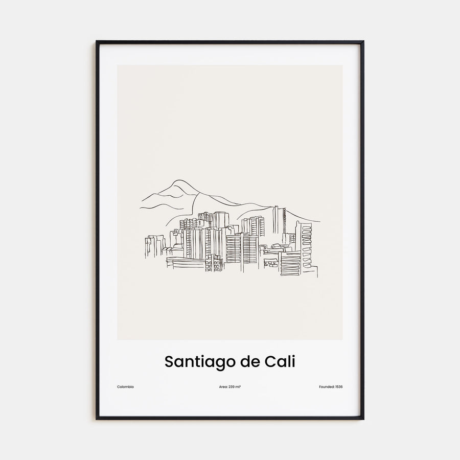 Santiago de Cali Drawn Poster