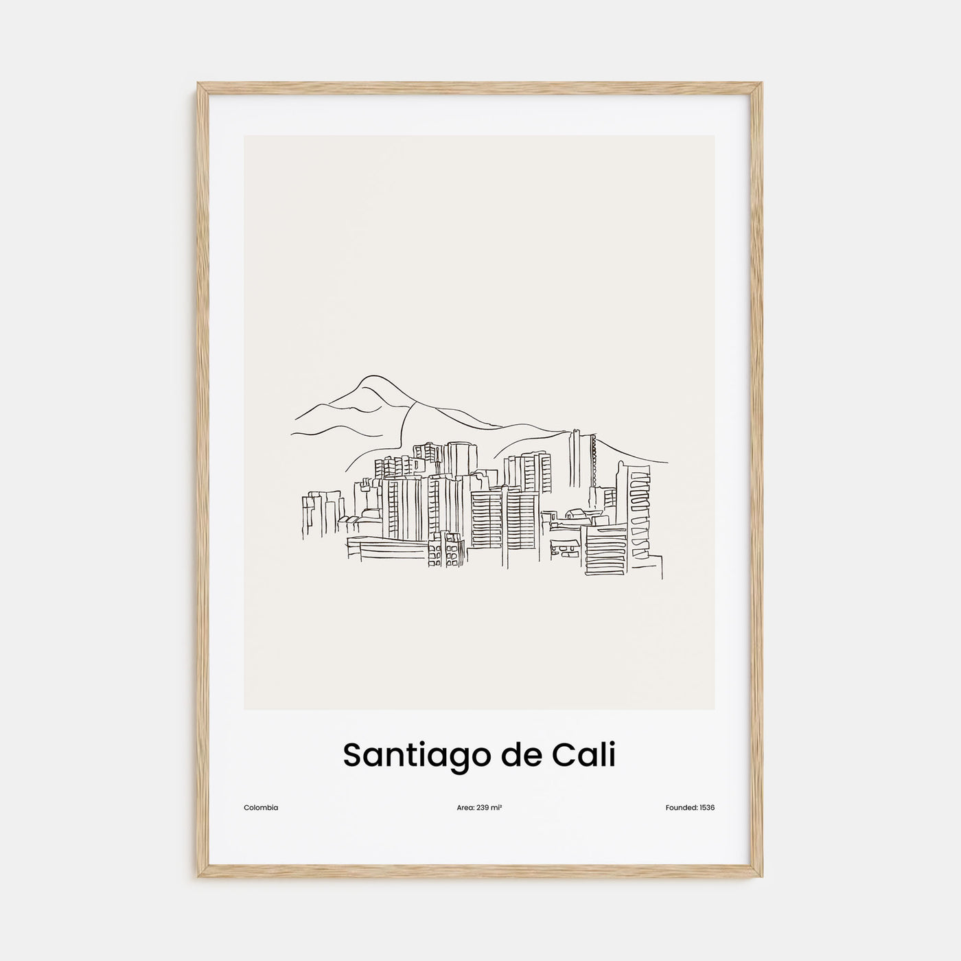 Santiago de Cali Drawn Poster
