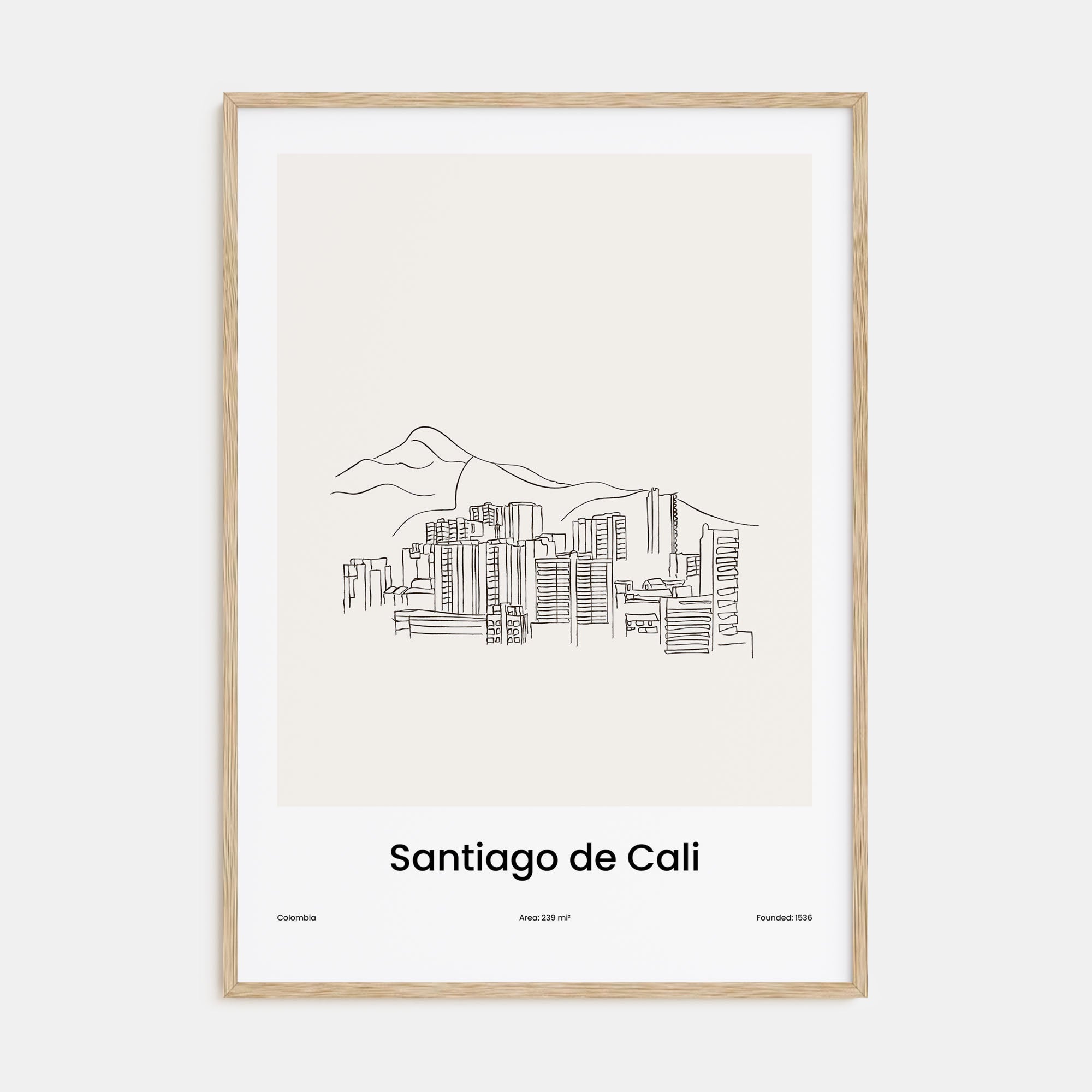 Santiago de Cali Drawn Poster