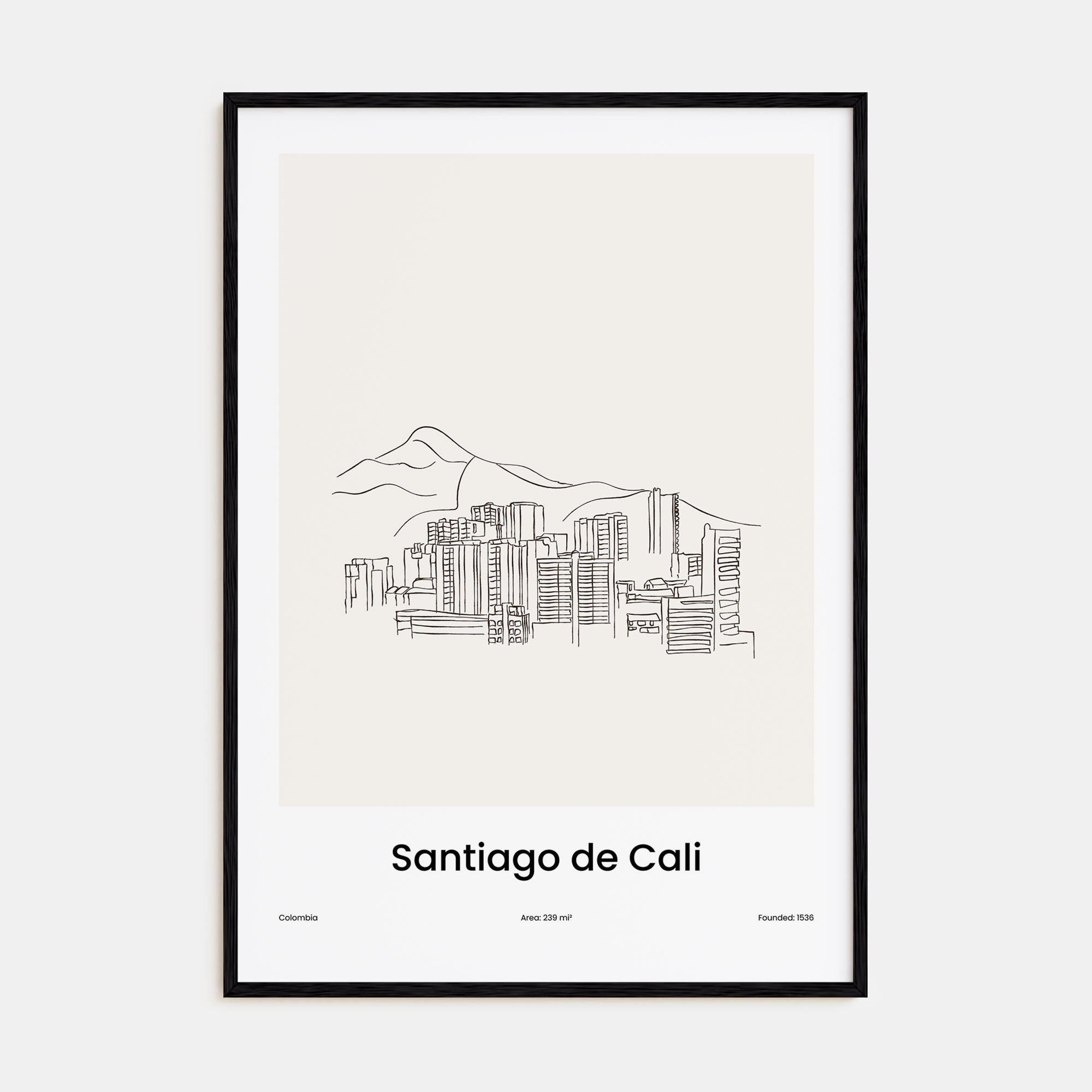 Santiago de Cali Drawn Poster