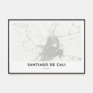 Santiago de Cali Map Landscape Poster