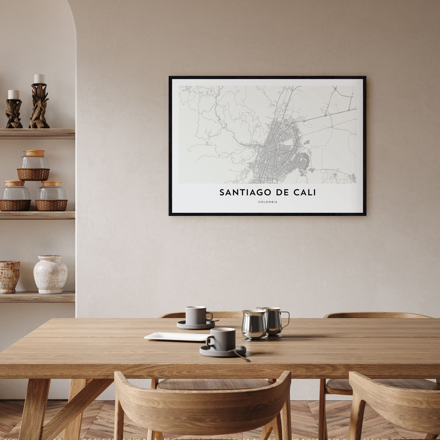 Santiago de Cali Map Landscape Poster