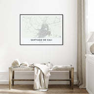 Santiago de Cali Map Landscape Poster