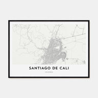 Santiago de Cali Map Landscape Poster