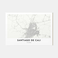 Santiago de Cali Map Landscape Poster