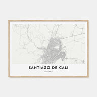 Santiago de Cali Map Landscape Poster