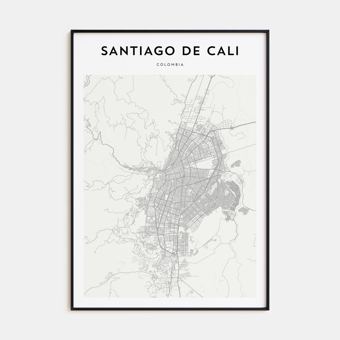 Santiago de Cali Map Portrait Poster