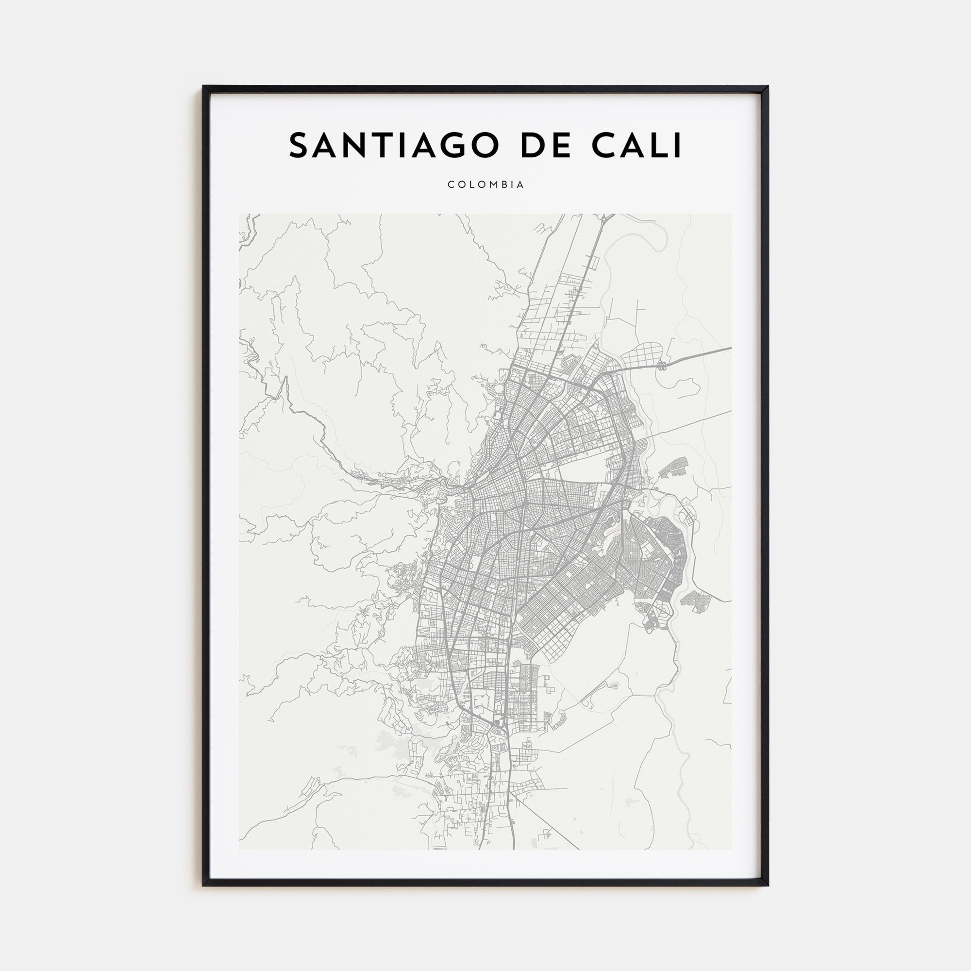 Santiago de Cali Map Portrait Poster