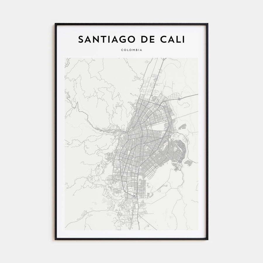 Santiago de Cali Map Portrait Poster