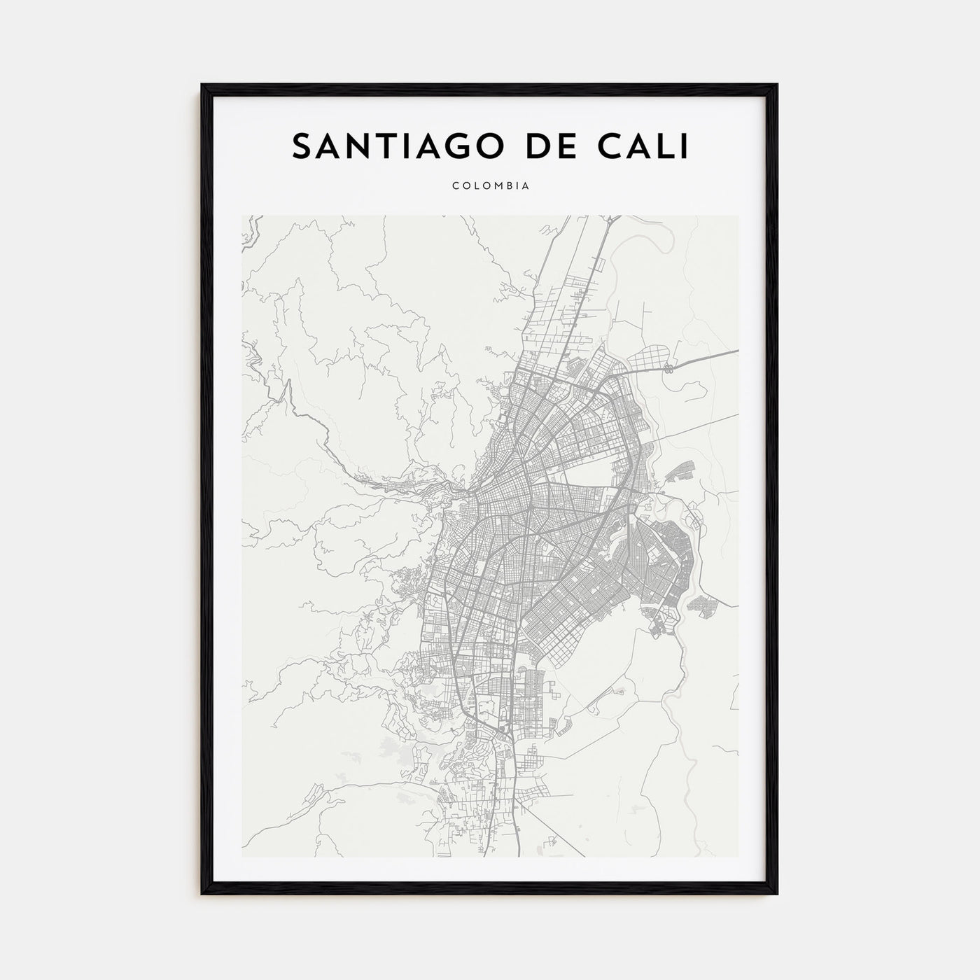 Santiago de Cali Map Portrait Poster