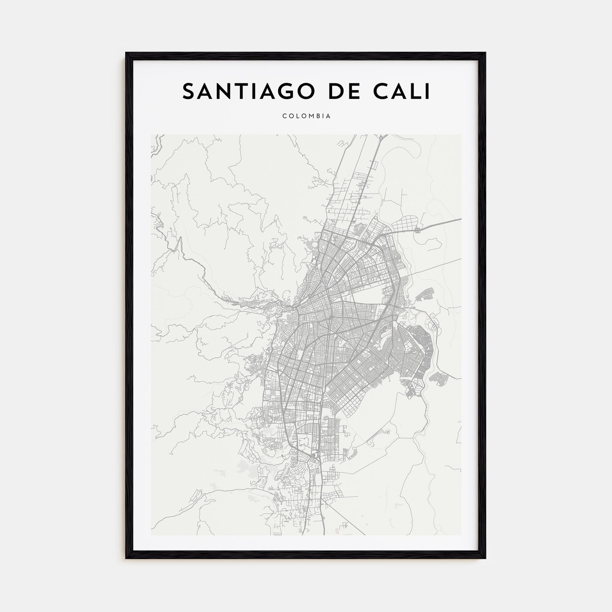 Santiago de Cali Map Portrait Poster