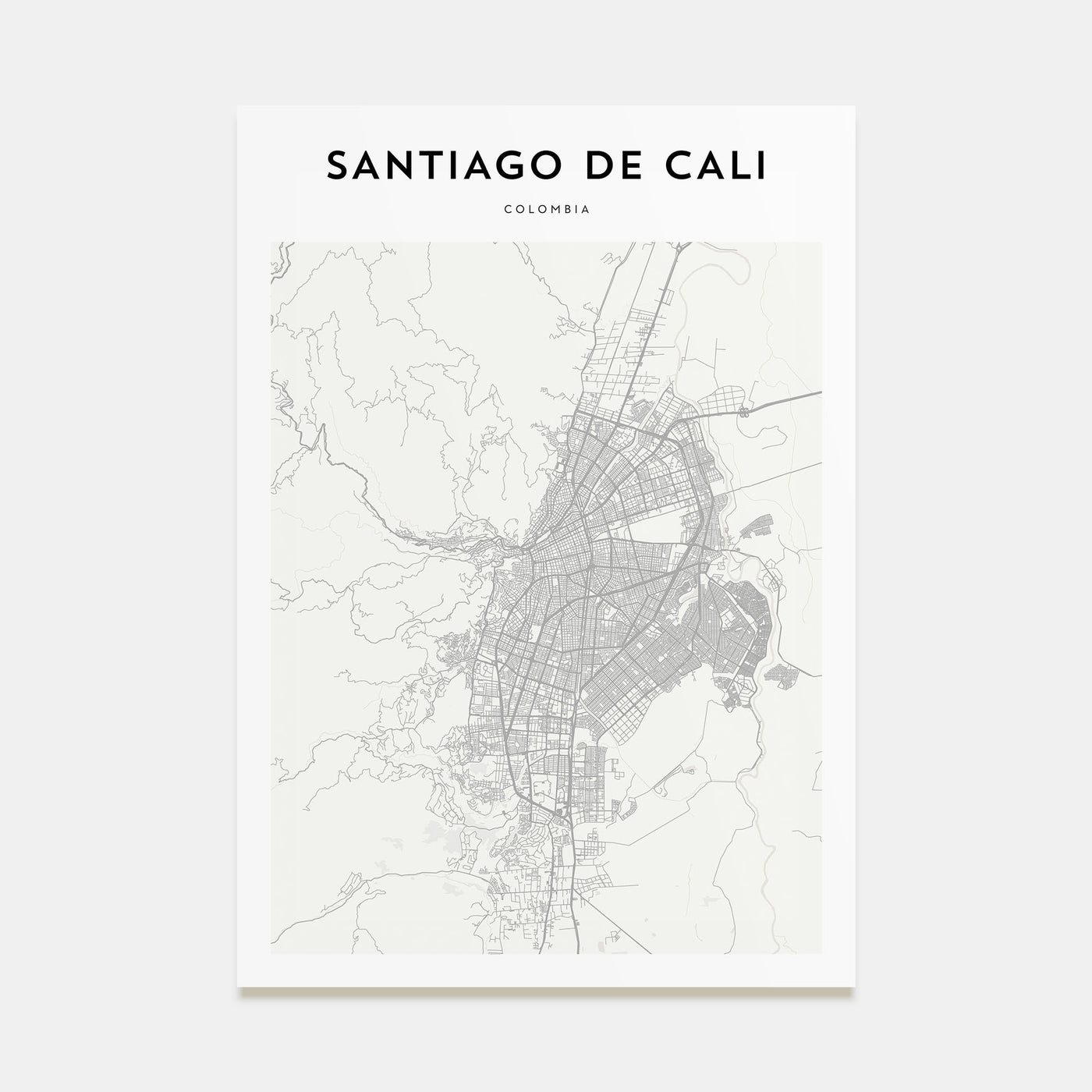 Santiago de Cali Map Portrait Poster