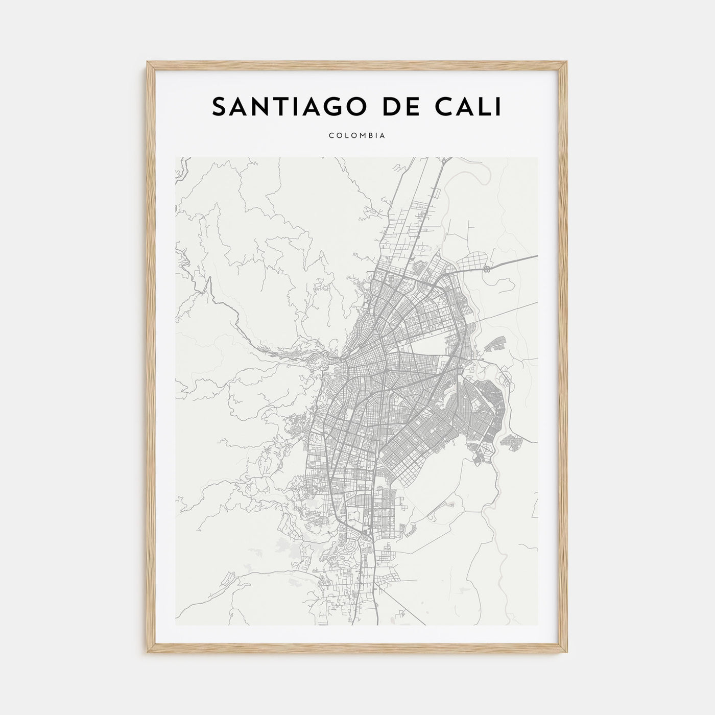 Santiago de Cali Map Portrait Poster