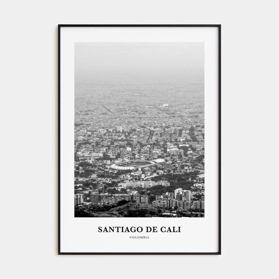 Santiago de Cali Portrait B&W Poster