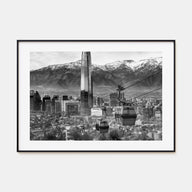 Santiago de Chile Landscape B&W Poster