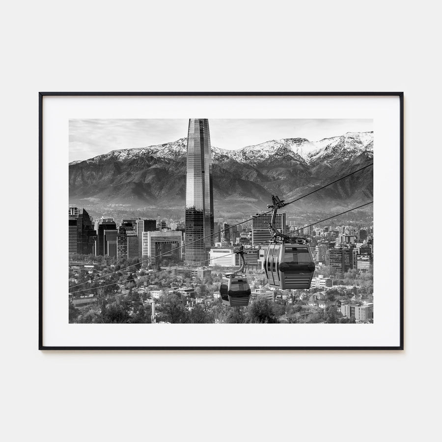 Santiago de Chile Landscape B&W Poster