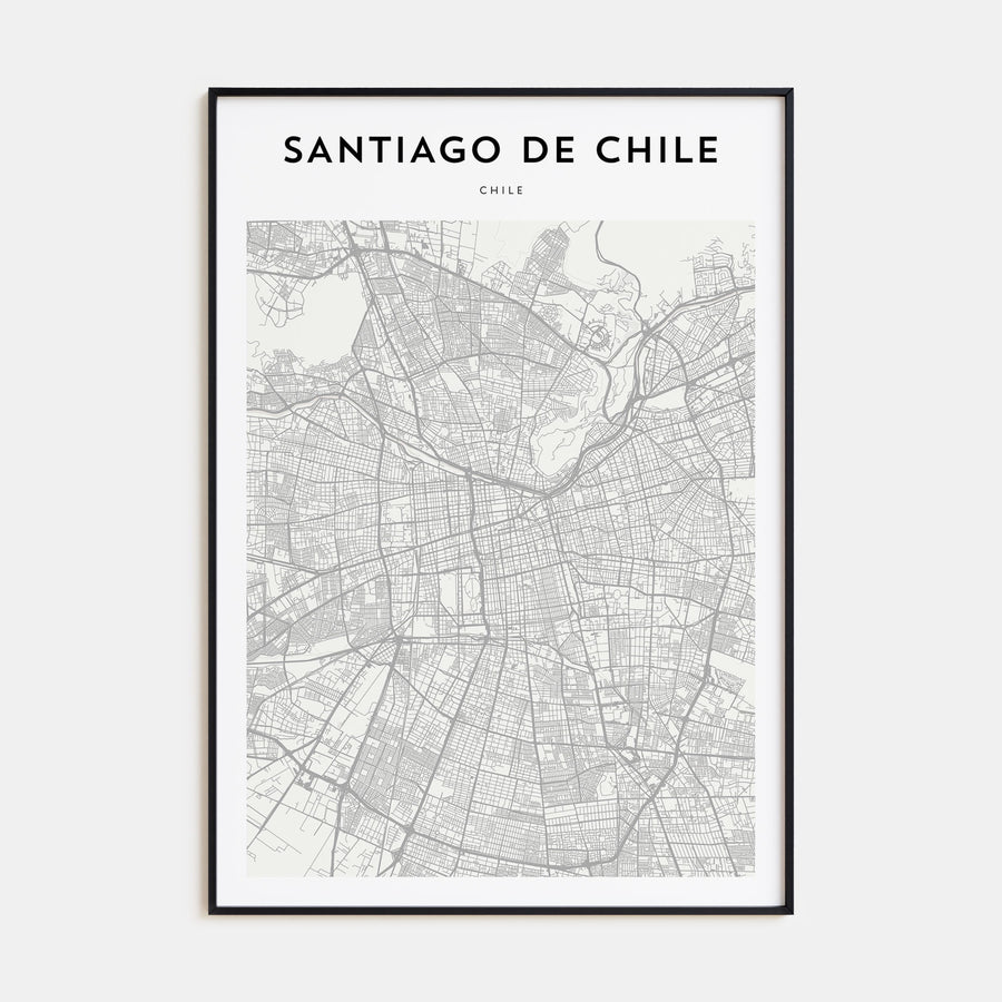 Santiago de Chile Map Portrait Poster