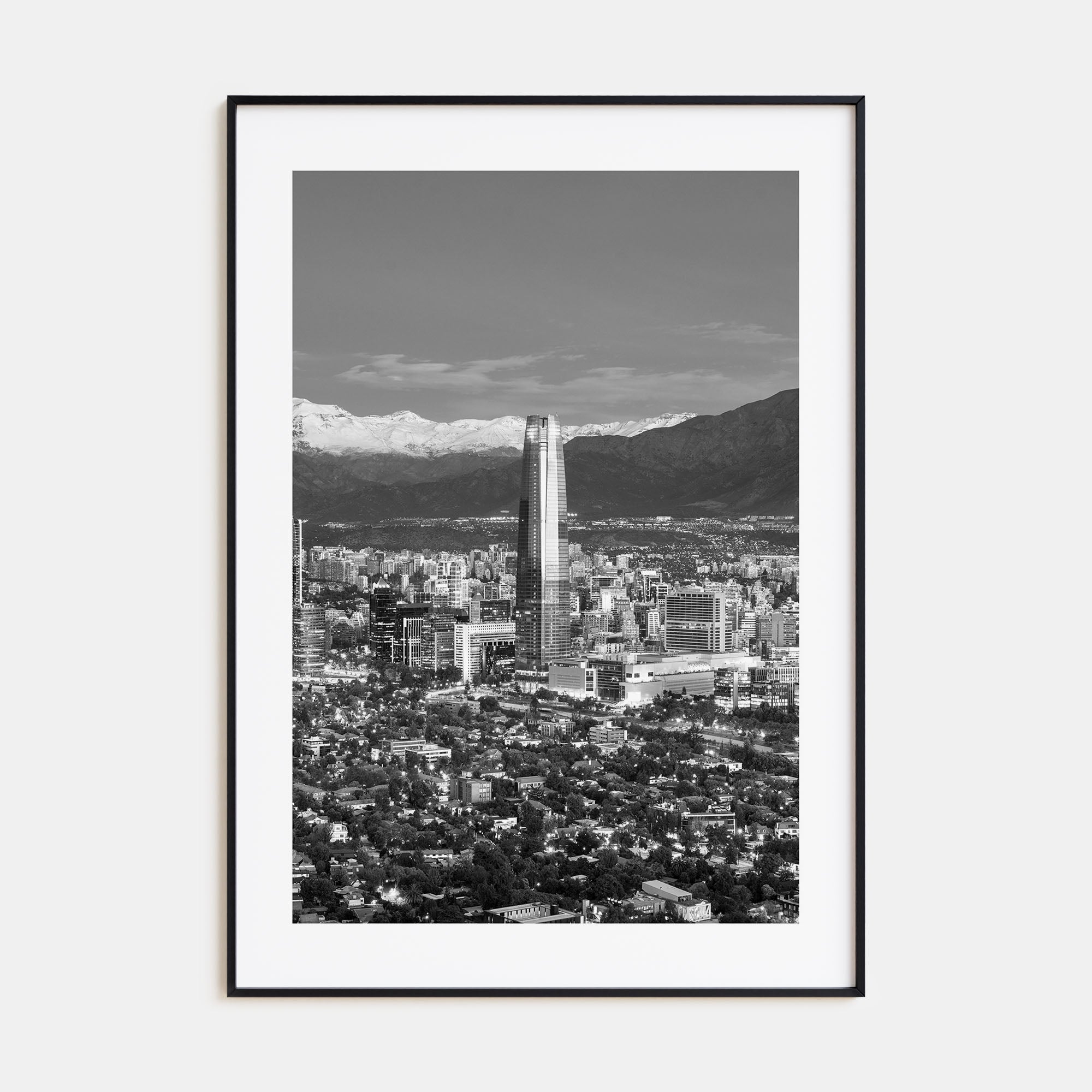 Santiago de Chile Photo B&W No 1 Poster