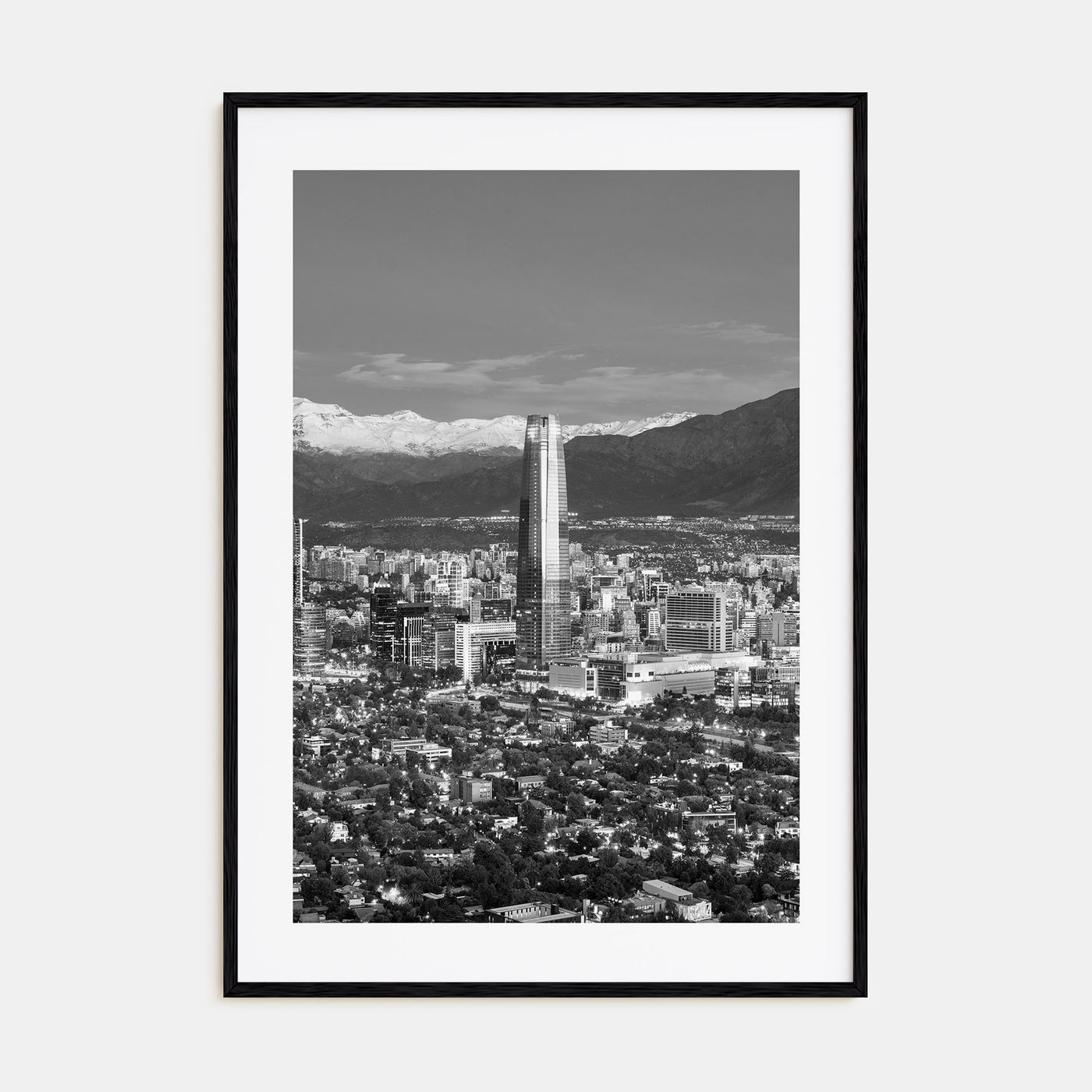 Santiago de Chile Photo B&W No 1 Poster