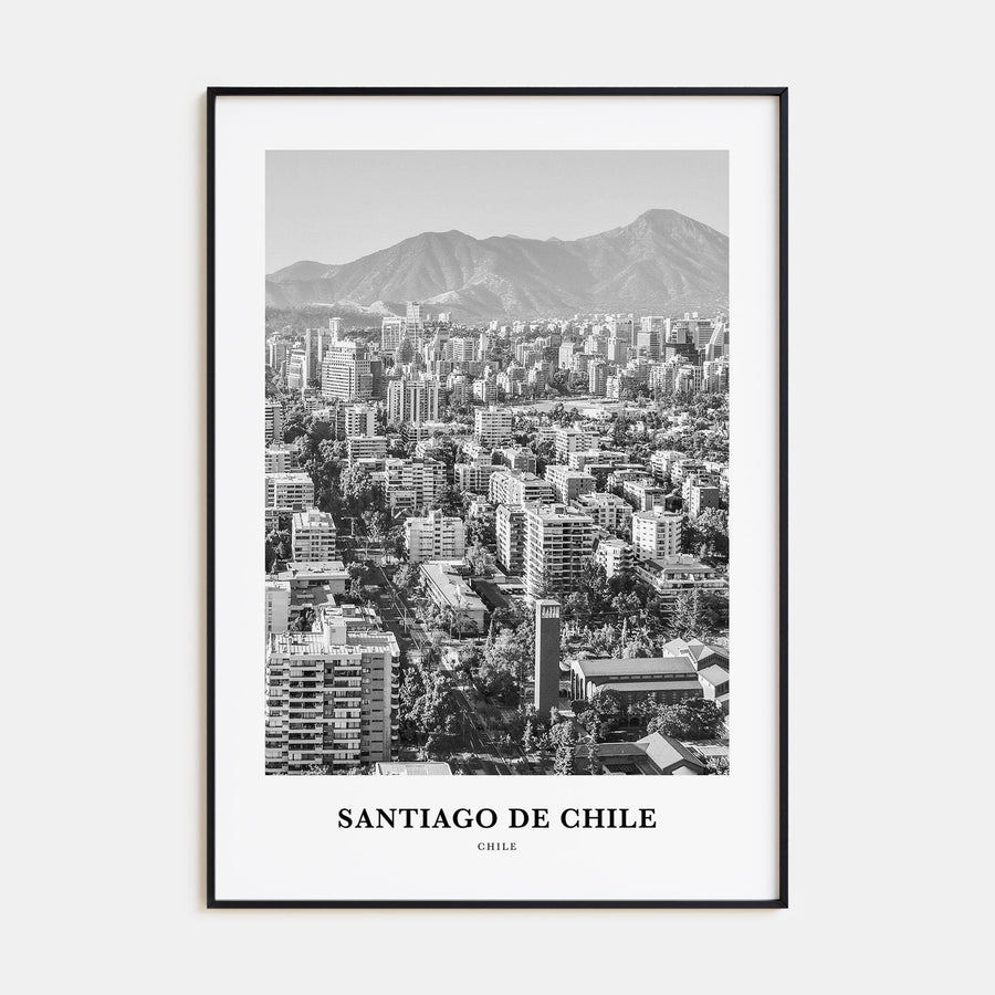 Santiago de Chile Portrait B&W Poster