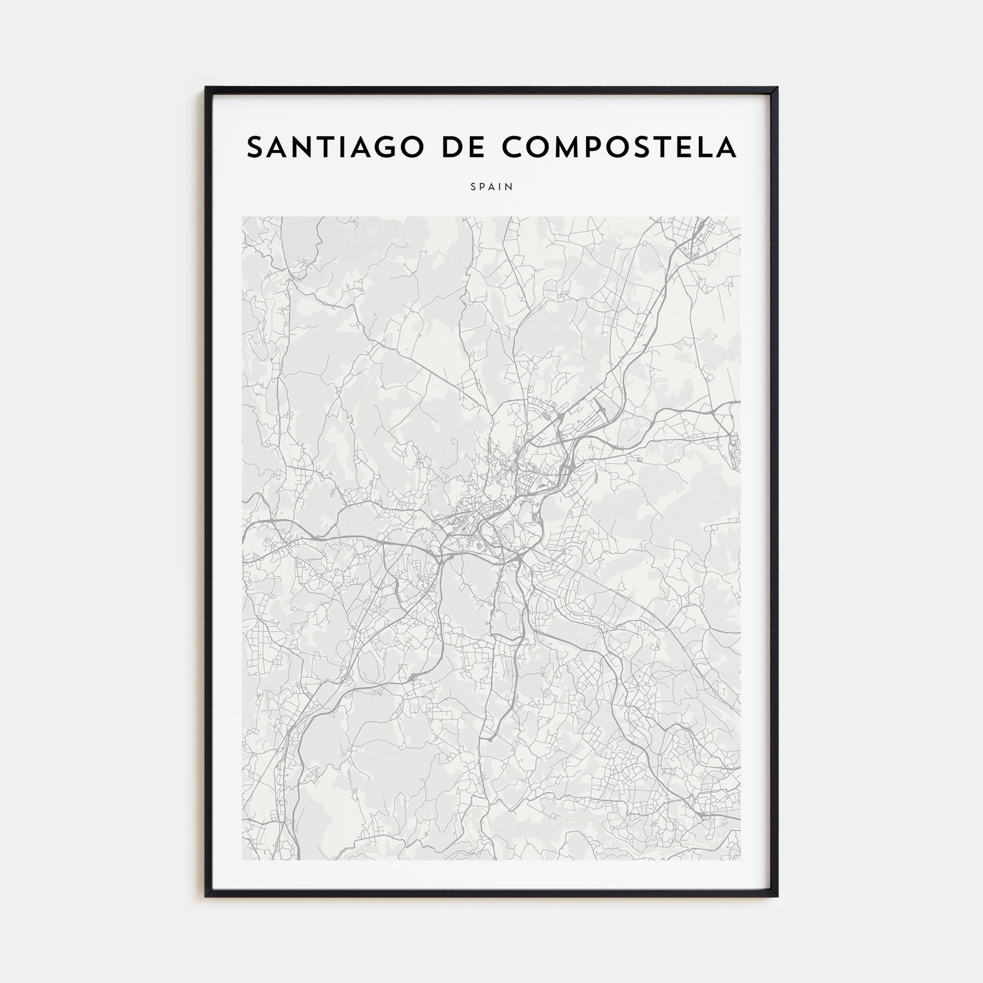 Santiago de Compostela Map Portrait Poster