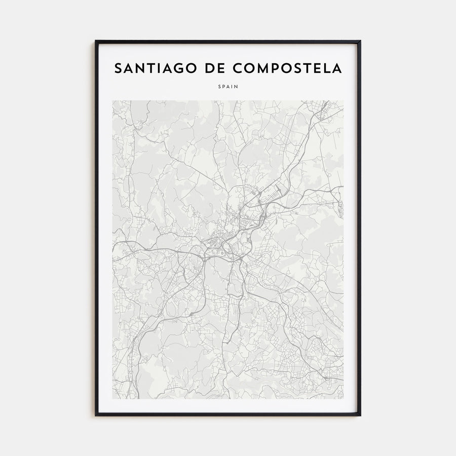 Santiago de Compostela Map Portrait Poster