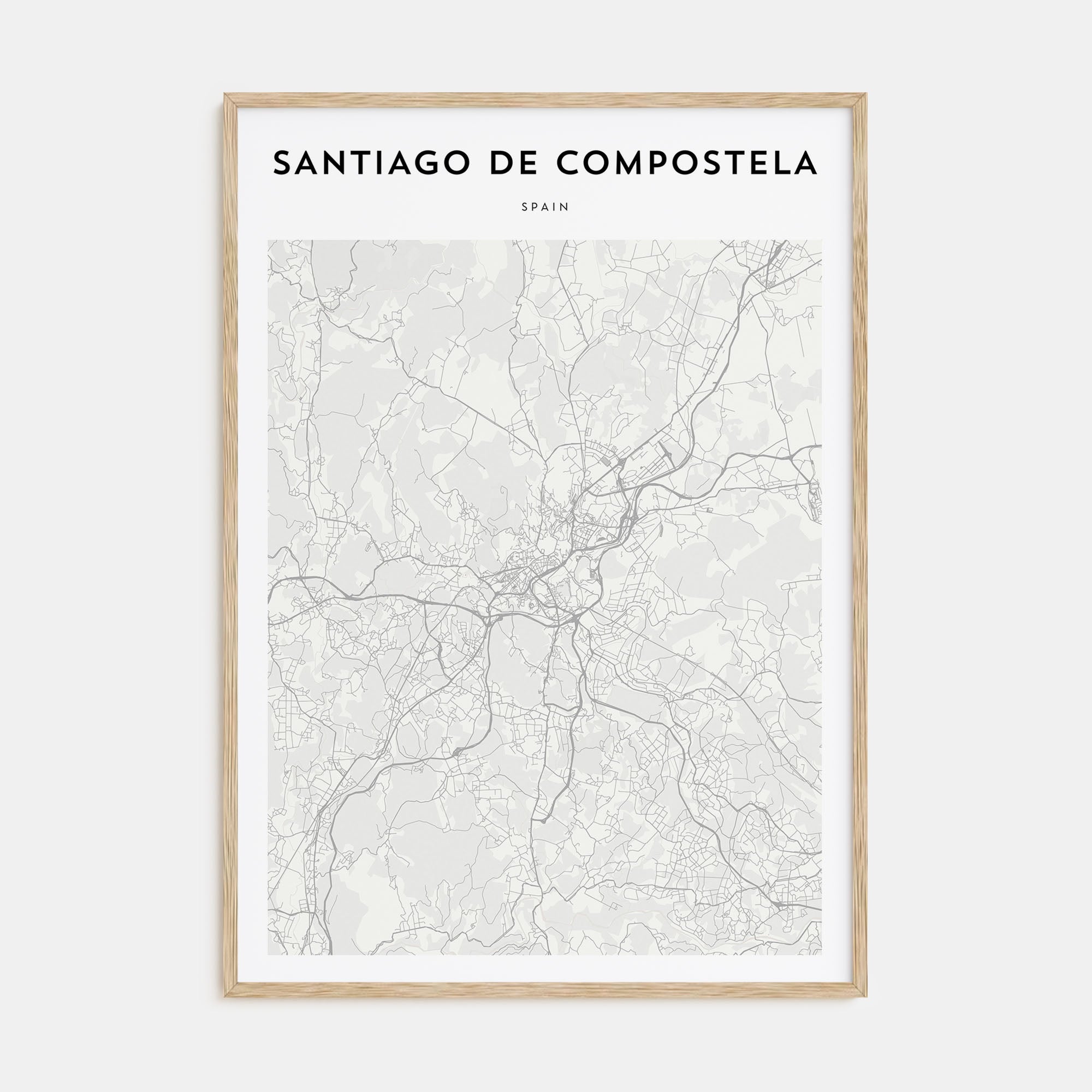 Santiago de Compostela Map Portrait Poster