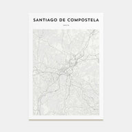 Santiago de Compostela Map Portrait Poster
