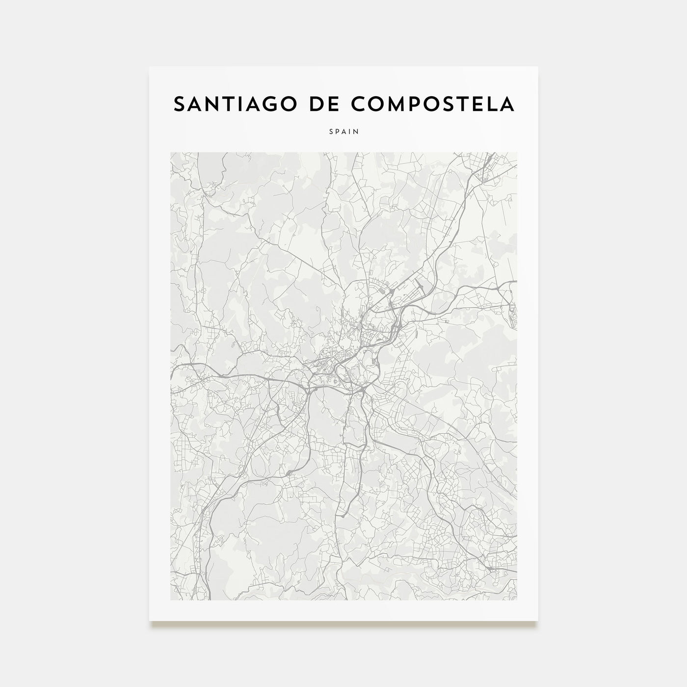 Santiago de Compostela Map Portrait Poster