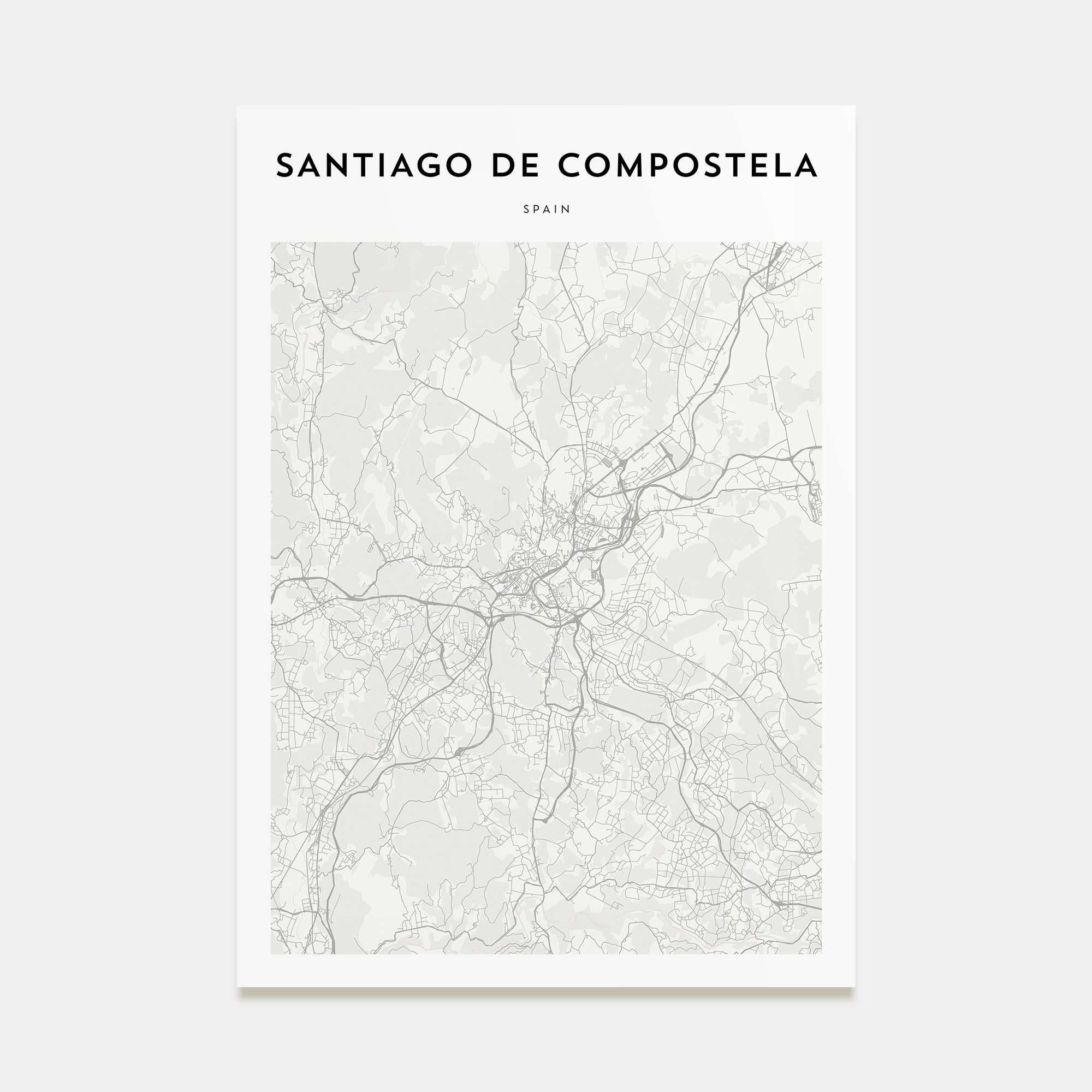 Santiago de Compostela Map Portrait Poster