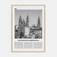Santiago de Compostela Travel B&W Poster