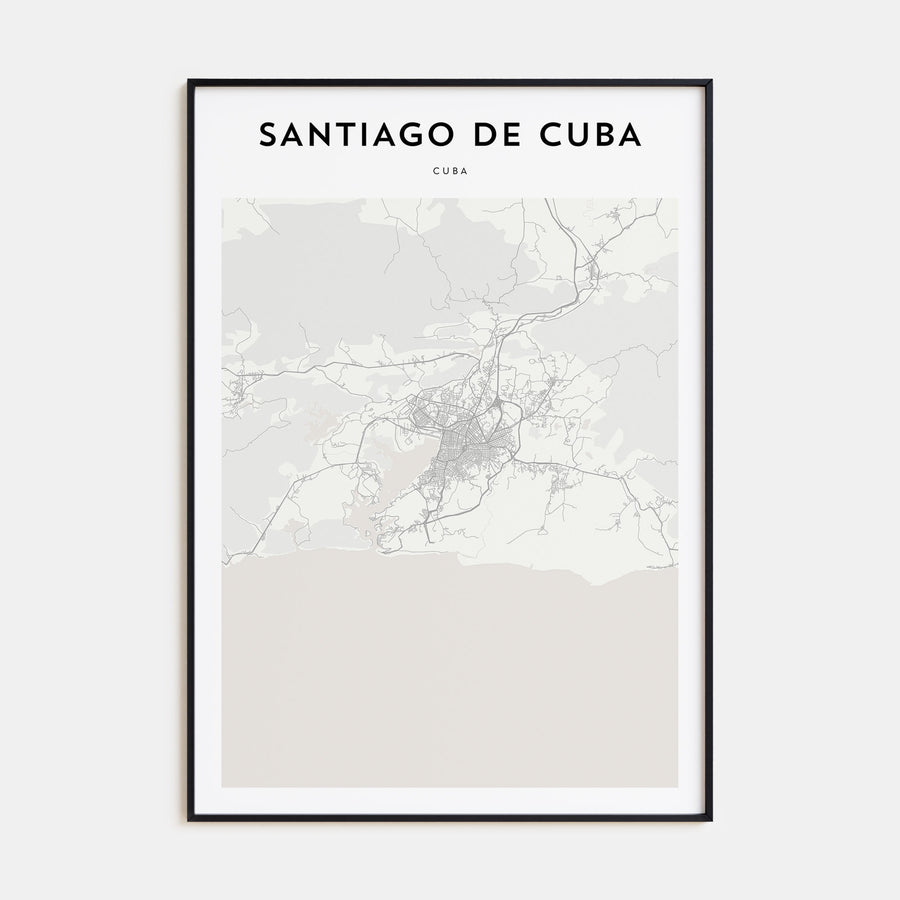 Santiago de Cuba Map Portrait Poster