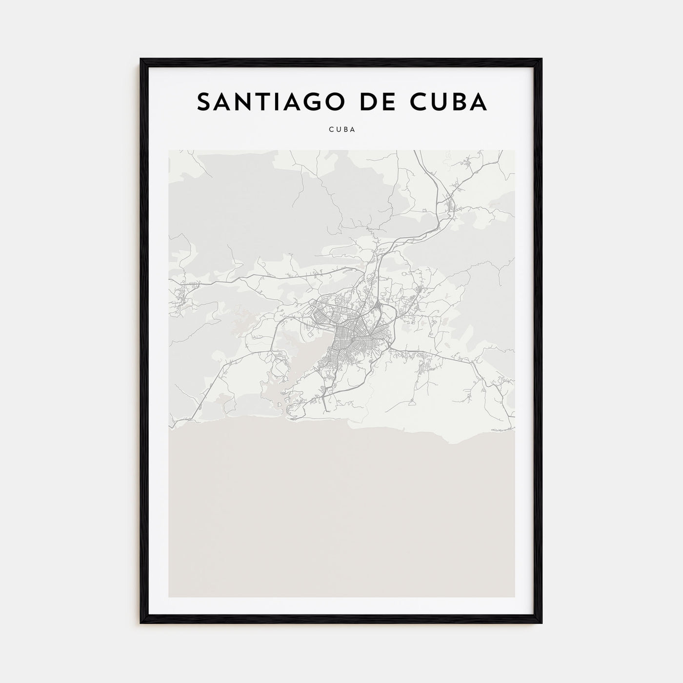 Santiago de Cuba Map Portrait Poster