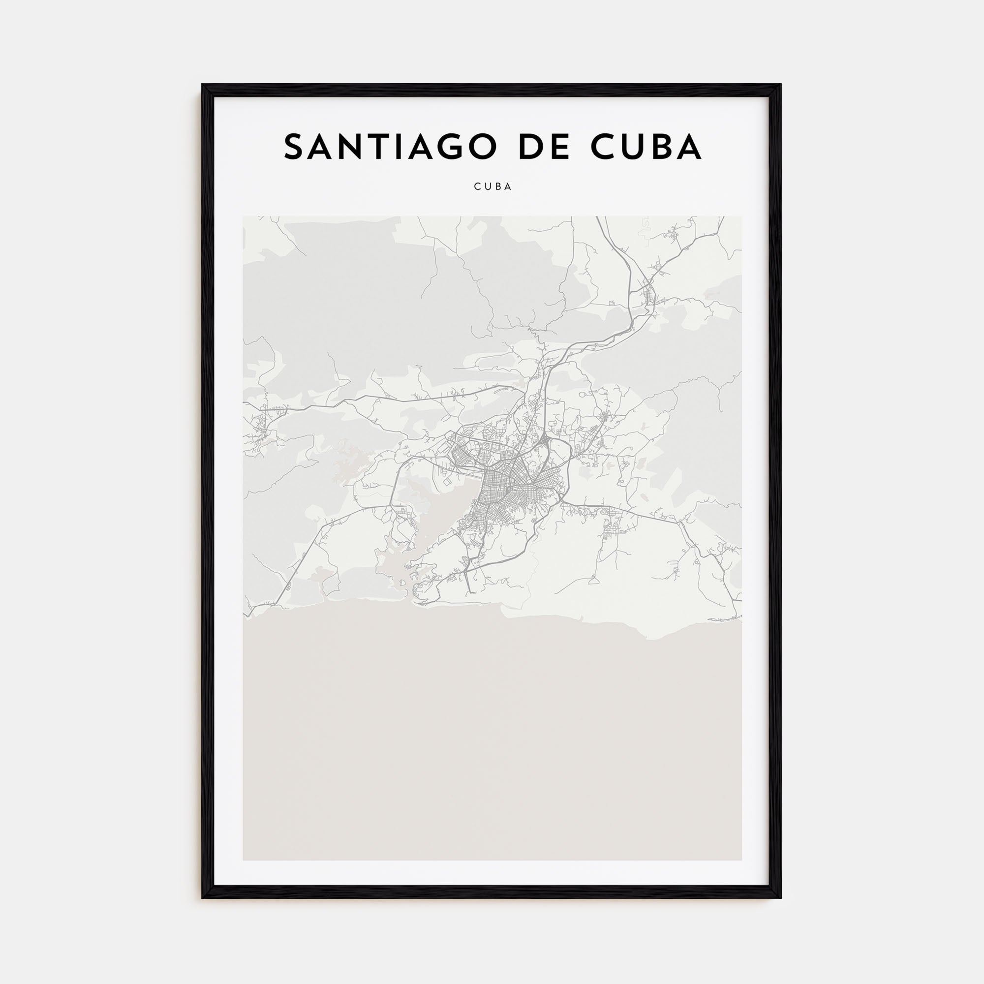 Santiago de Cuba Map Portrait Poster