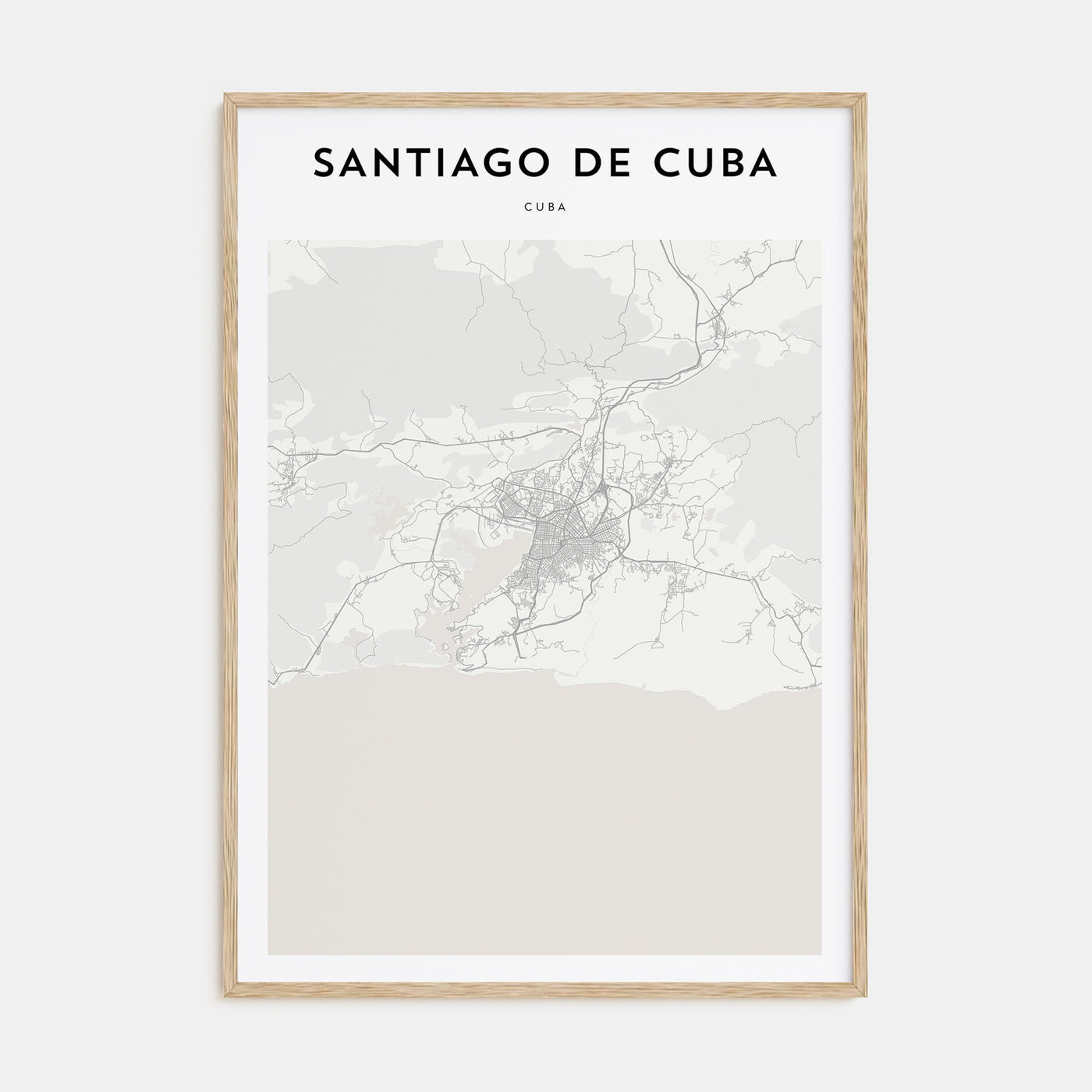 Santiago de Cuba Map Portrait Poster