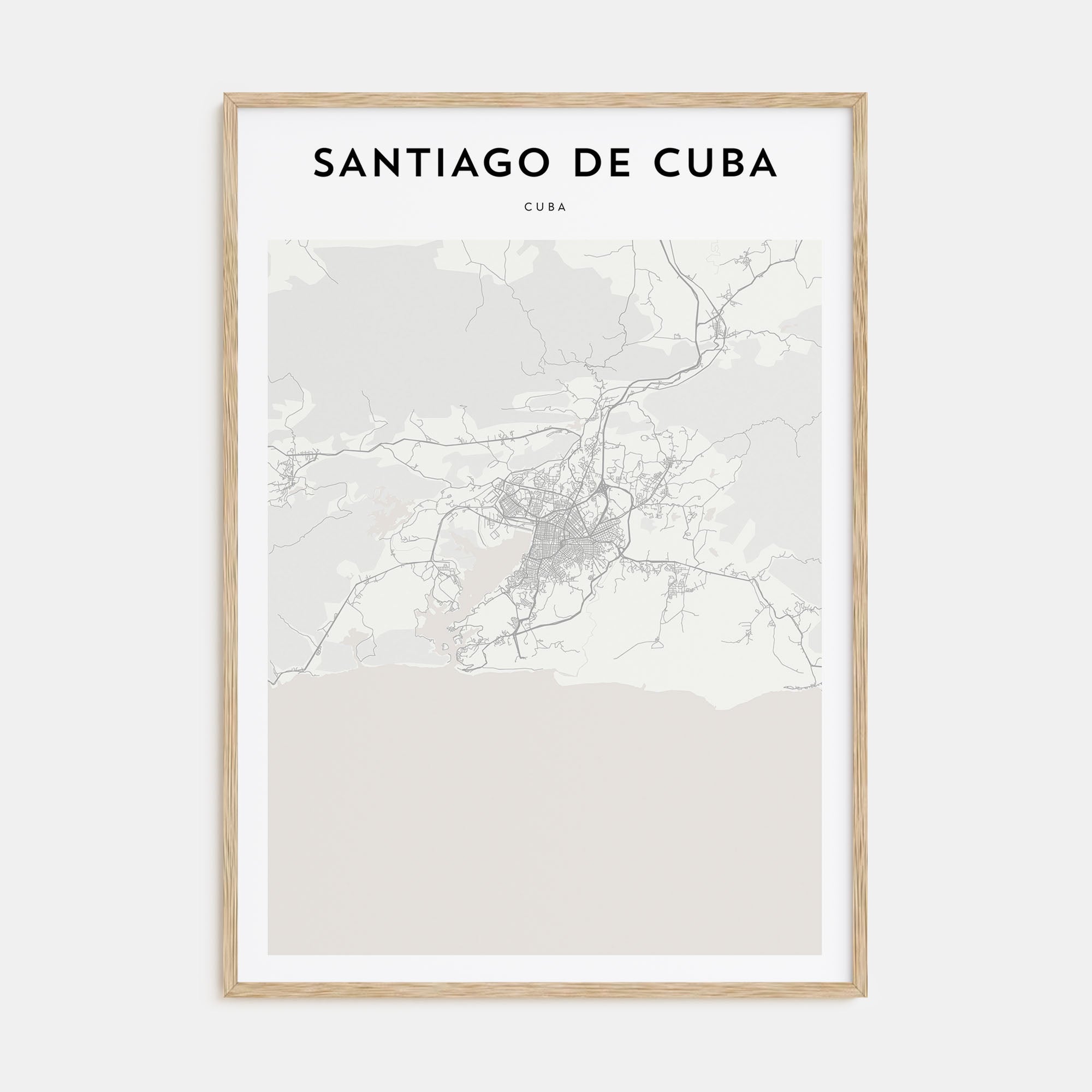 Santiago de Cuba Map Portrait Poster