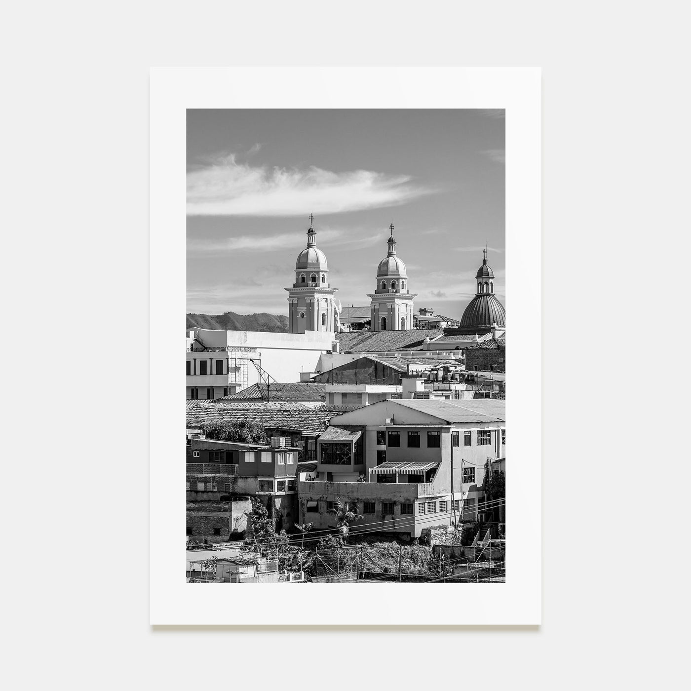 Santiago de Cuba Photo B&W Poster