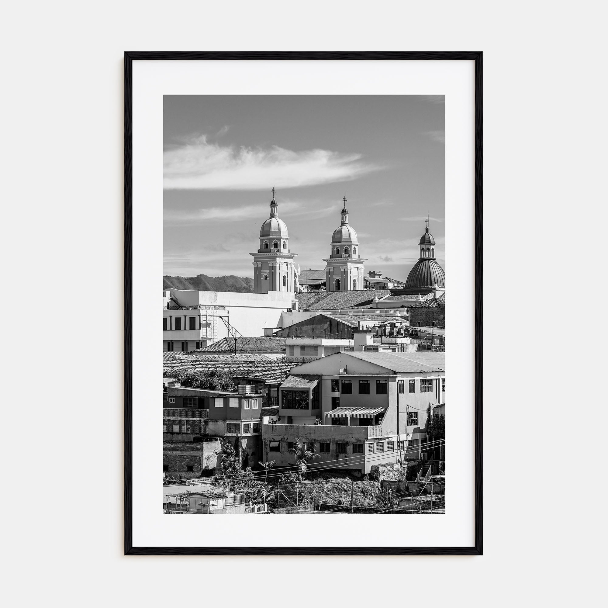 Santiago de Cuba Photo B&W Poster
