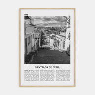 Santiago de Cuba Travel B&W Poster